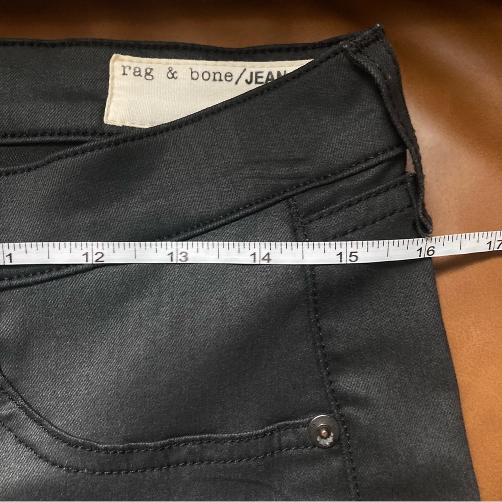 🖤 Rag & Bone Shoreditch Flare Jeans Black Coated Denim Size 29 Premium Quality - Picture 11 of 11